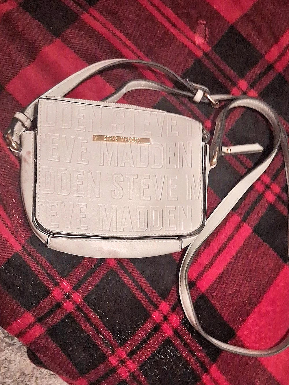 Steve Madden Logo Embossed Crossbody Bag in Gray